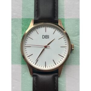 Dibi Rose Gold Tone Brown Band Quartz Watch